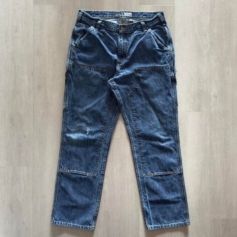 Carhartt Loose Fit Double Knee Carpenter Jeans 34x32‎ – Distressed Workwear